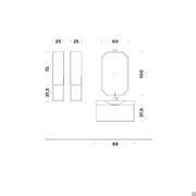 Composition pour salle de bains N90 - Schémas dimensionnels 